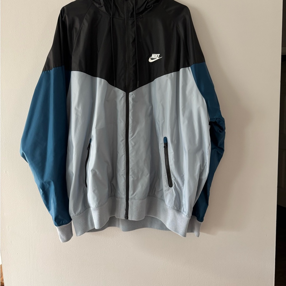 Nike Black and Blue Windbreaker Jacket